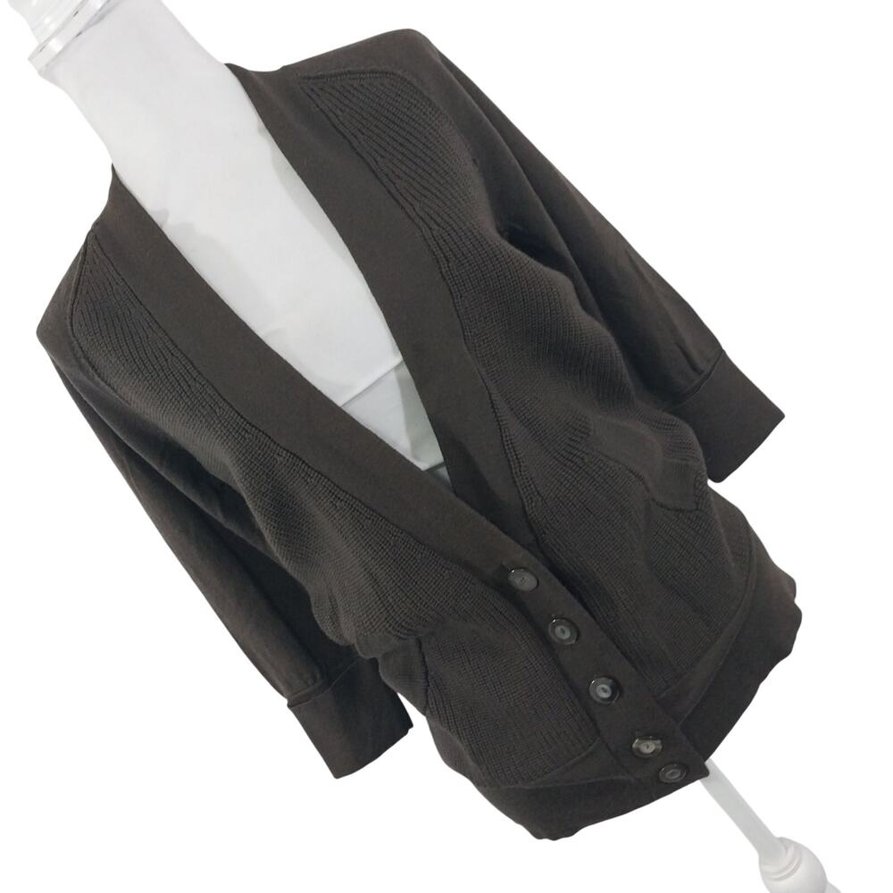 NWOT! WORTH! LUXE ESPRESSO BROWN 100% FINELY KNIT WOOL CARDIGAN SWEATER! SZ S